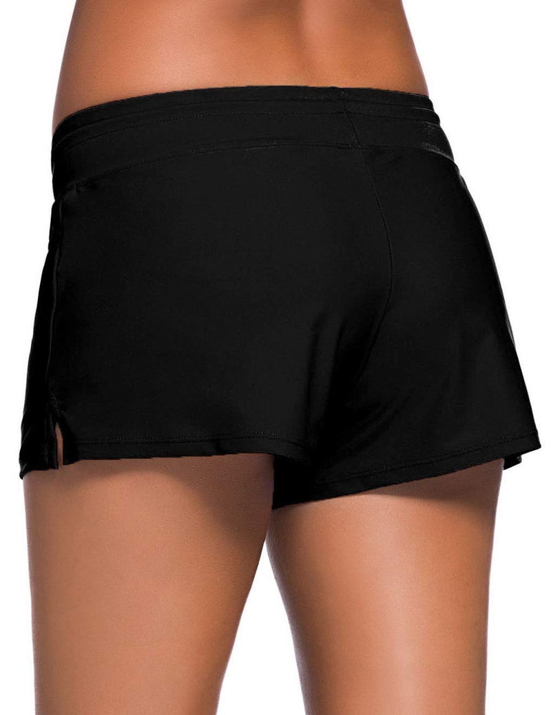 ChinFun Board Shorts Women's Swimswear Tankini Swim Briefs Side Split Swimsuit Bottom Waistband Stretch Boardshorts Beach Trunks Inner Lining Black Size L - Image 3